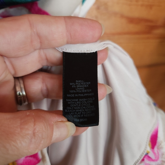 Express One Shoulder Bodycon Sheath Dress Floral Tropical Pleated Stretch Size 2 - Picture 4 of 10